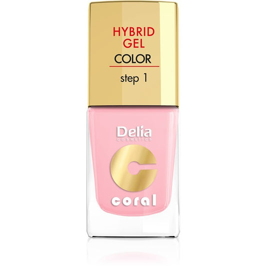 DELIA COSMETICS Koralo Hibridinė Gelinė Nagų Lakas nr 04 Šviesiai Rožinė 11ml