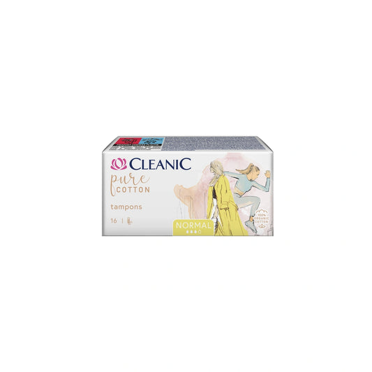 CLEANIC Pure Cotton tamponai Normal iš organinės medvilnės - 16 vnt.