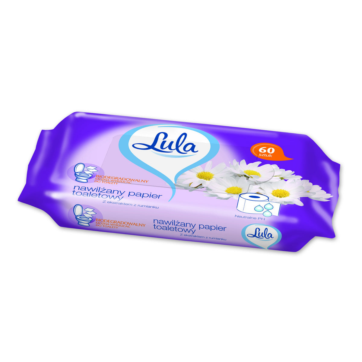 LULA Drėgnas tualetinis popierius su ramunėlių ekstraktu 1op.-60vnt
