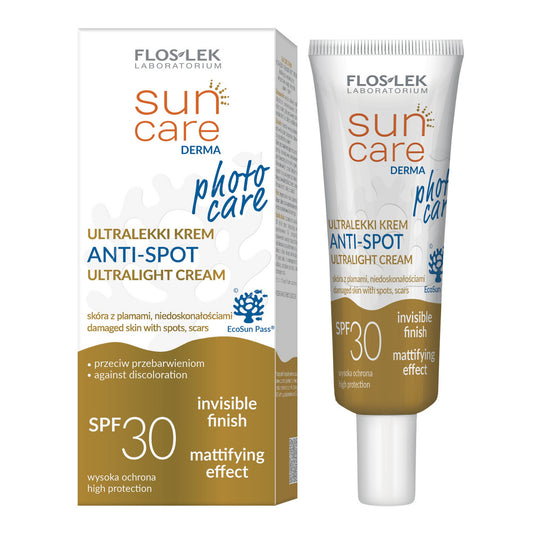 FLOSLEK Sun Care Derma Photo Care Ultralengvas Kremas veidui Anti-Spot SPF30 30ml