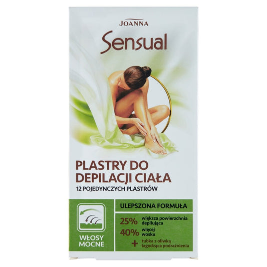JOANNA Sensual depiliacijos pleistrai kūnui - stiprūs plaukai 1 vnt. (12 vnt.)