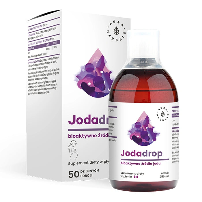AURA HERBALS Jodadrop Bioaktyvus jodo šaltinis - skystas maisto papildas 250 ml