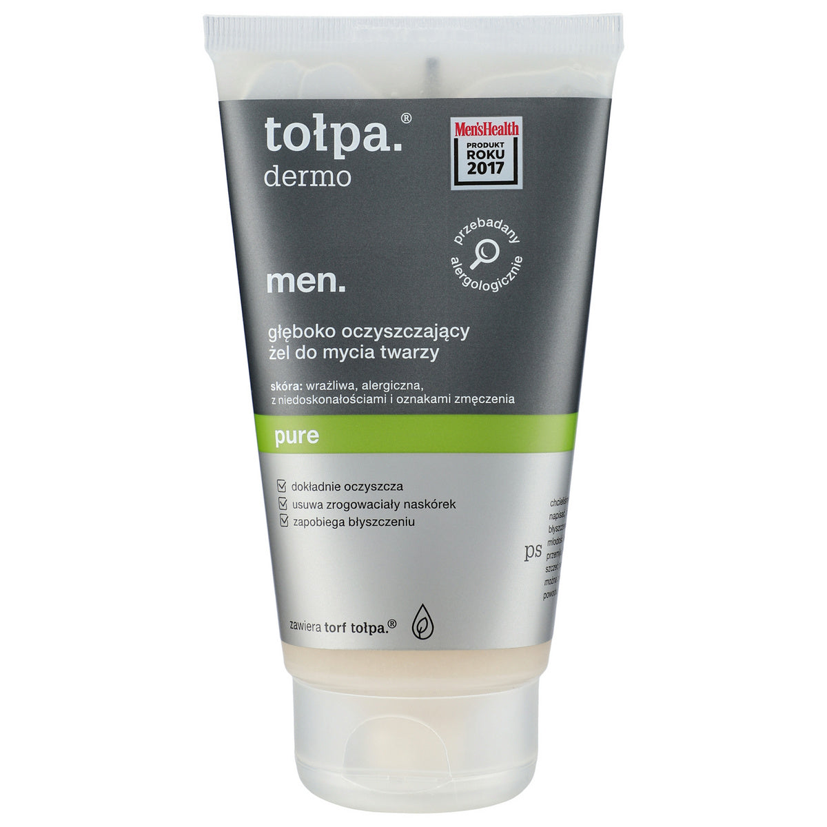 TOŁPA Dermo Men Gelis veidui giliai valantis Pure 150 ml