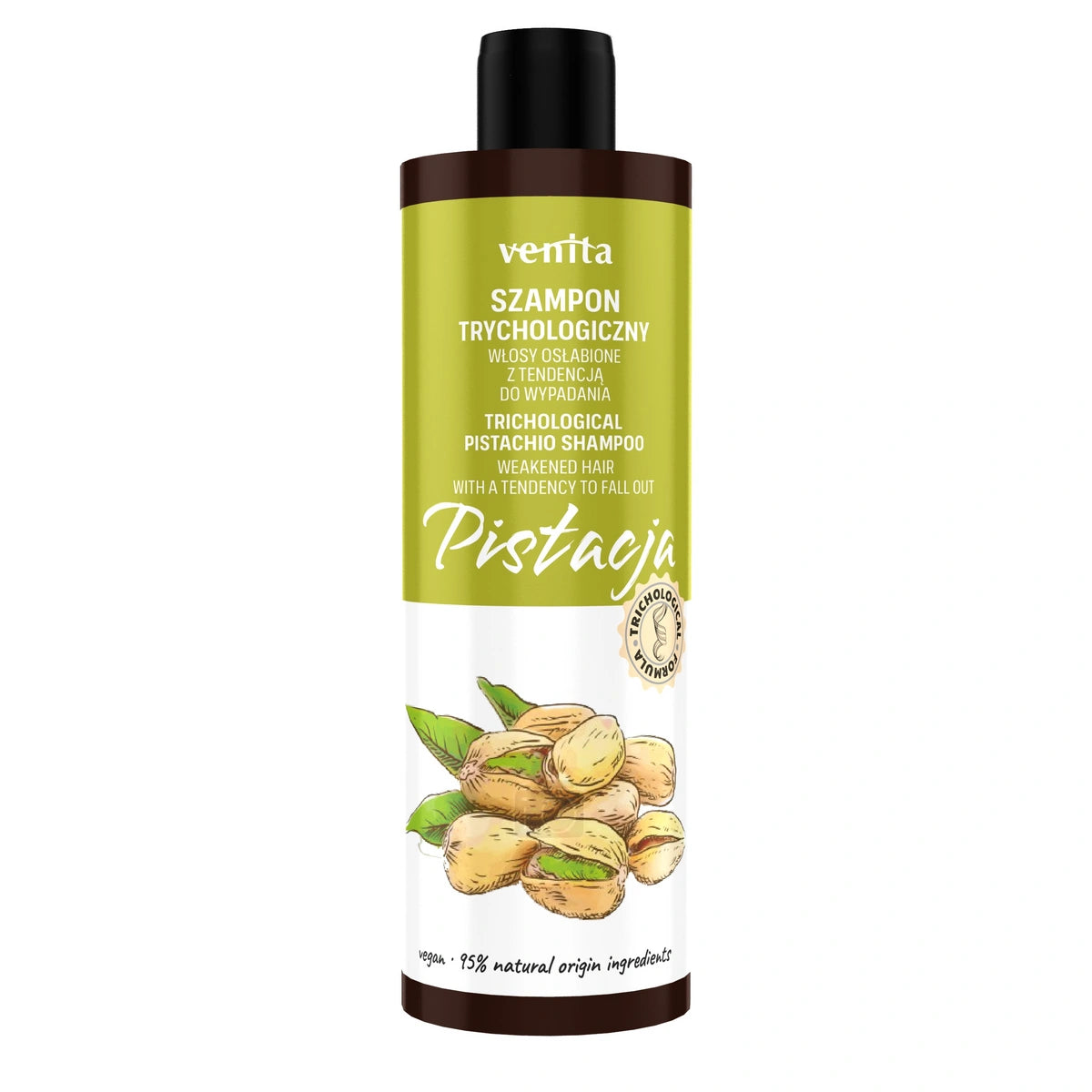 VENITA Šampūnas trichologinis riebaluojantiems plaukams Pistacija 300 ml