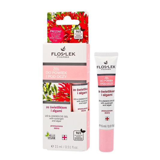 FLOSLEK Akis Gelis akims ir paakiams su šviesiukais ir dumbliais 15 ml