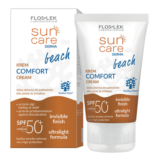 FLOSLEK Sun Care Derma Beach Kremas veidui ir kūnui Comfort SPF50+ 50ml
