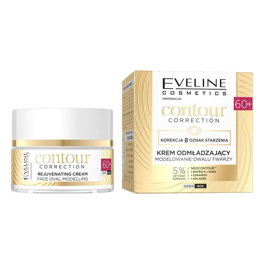 EVELINE Contour Correction 60+ Atjauninamasis kremas - modeliuojantis veido ovalą dienai/nakčiai 50 ml