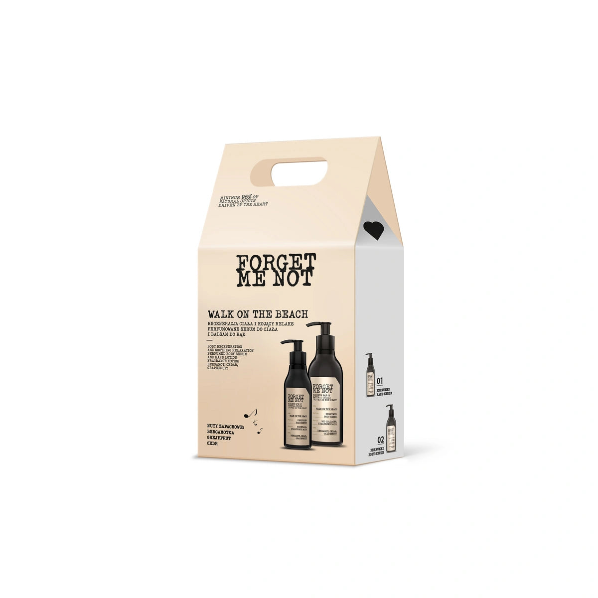 FORGET ME NOT Dovanų rinkinys Walk on the beach (Kūno serumas 400ml + Rankų serumas 300ml)