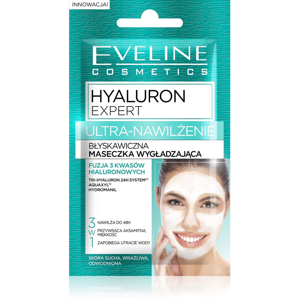 EVELINE Hyaluron Expert Greitą odstatymo kaukę 3in1 ultra-drėkinimas 7 ml