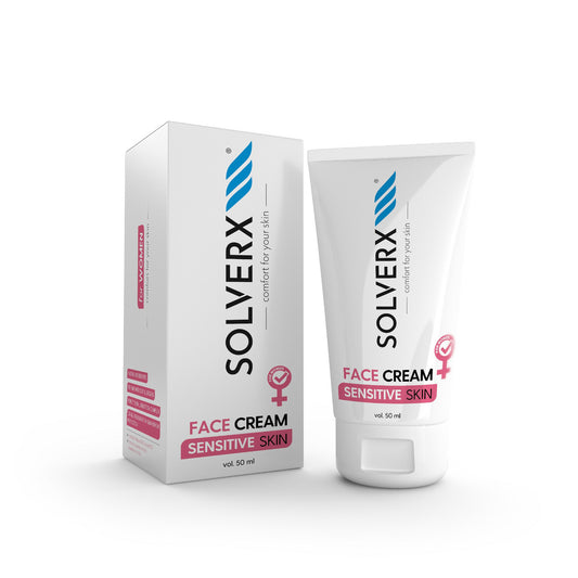 SOLVERX Sensitive Skin Kremas veido odai jautriai odai 50ml