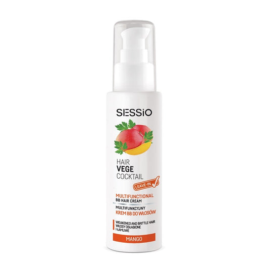 SESSIO Hair Vege Coctail Multifunkcinis BB kremas plaukams silpniems ir lūžinėjantiems - Mango ir Petražolė 100ml