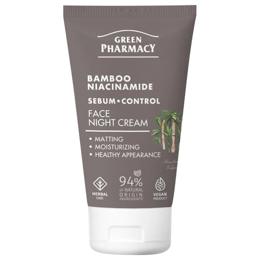 GREEN PHARMACY Bambusas + Niacinas Naktinis veido kremas 50 ml