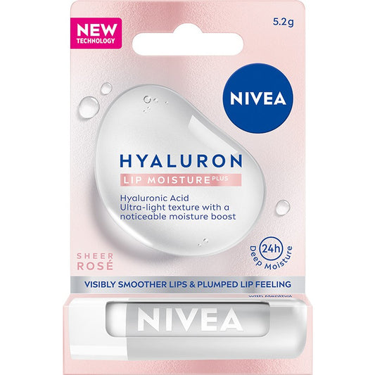 NIVEA Hyaluron Lūpų Drėkinimo Balsamas - Sheer Rose 5.2 g