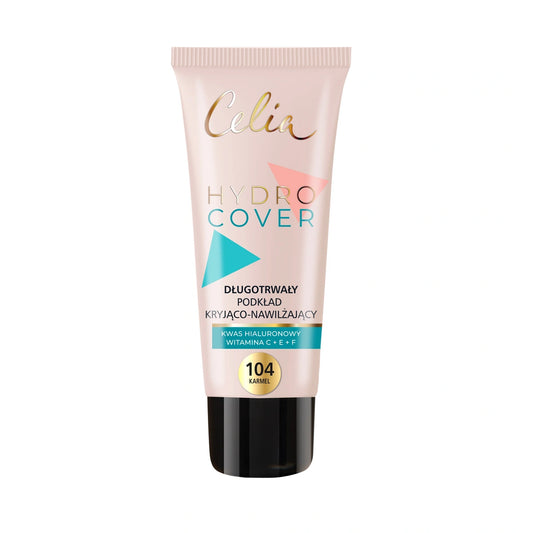 CELIA Hydro Cover Ilgalaikis maskuojantis drėkinamasis pagrindas 104 Karamelė 30 ml
