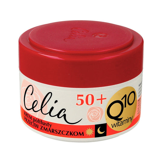 CELIA Q10 Vitaminai 50+ Priešraukšlinis pusiau riebus kremas su retinoliu 50 ml