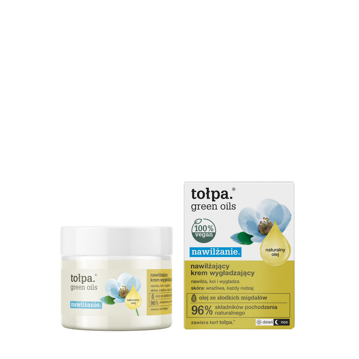 TOŁPA Green Oils Drėkinamasis kremas, glotninantis 50 ml
