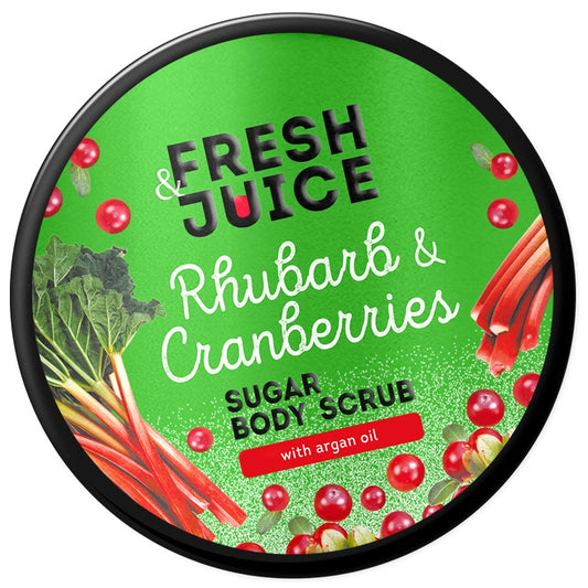 FRESH JUICE Cukraus šveitimas kūnui Rabarbaras ir Spanguolė 200 ml