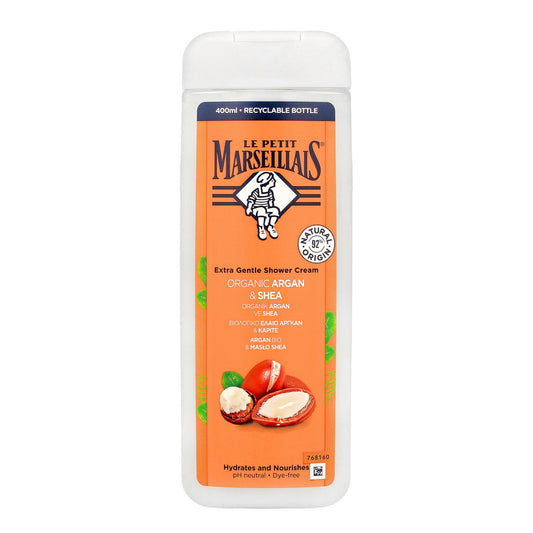 LE PETIT MARSELLAIS Kreminis dušo gelis Bio Argan & Shea sviestas 400ml
