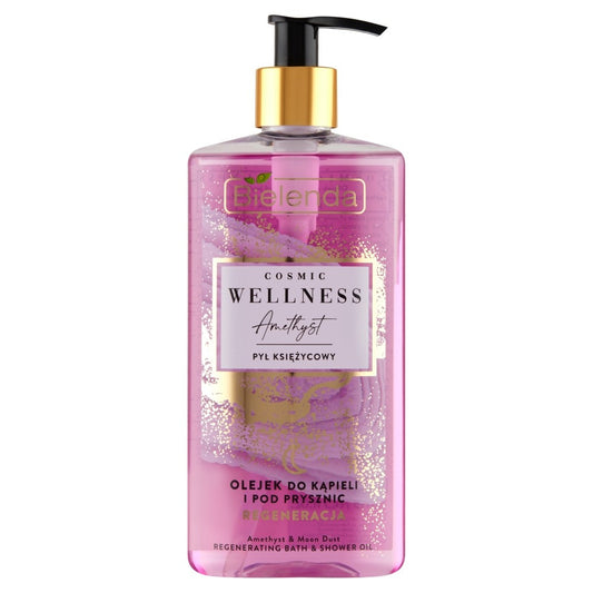 BIELENDA COSMIC WELLNESS Regeneruojantis vonios ir dušo aliejus Amethyst - Mėnulio Dulkės 250ml