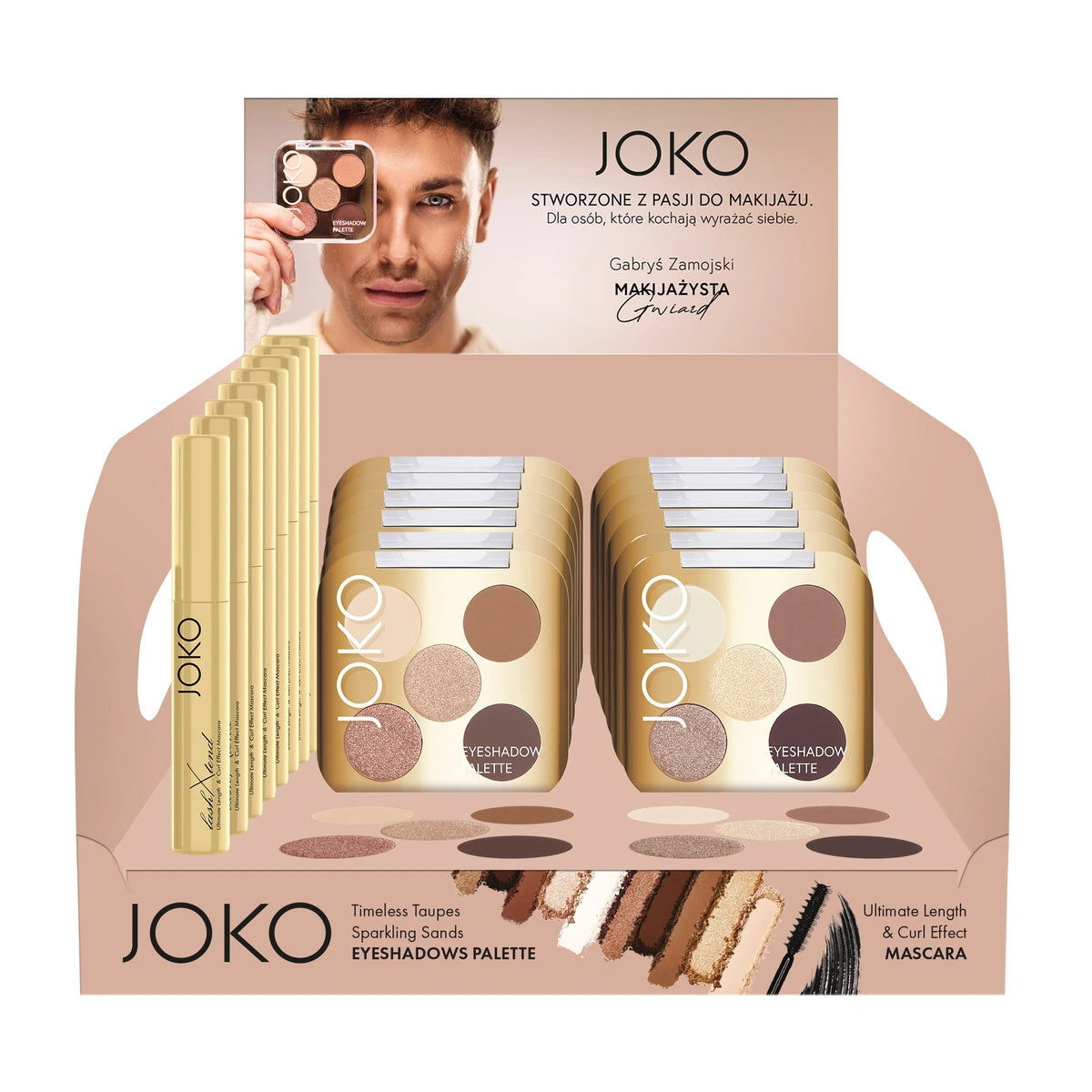 JOKO 5 spalvų šešėlių paletė + Mascara LashXtend