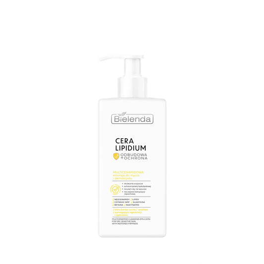 BIELENDA Cera Lipidium Atkūrimas + Apsauga Multiceramidų emulsija valymui ir makiažo nuėmimui 300 ml