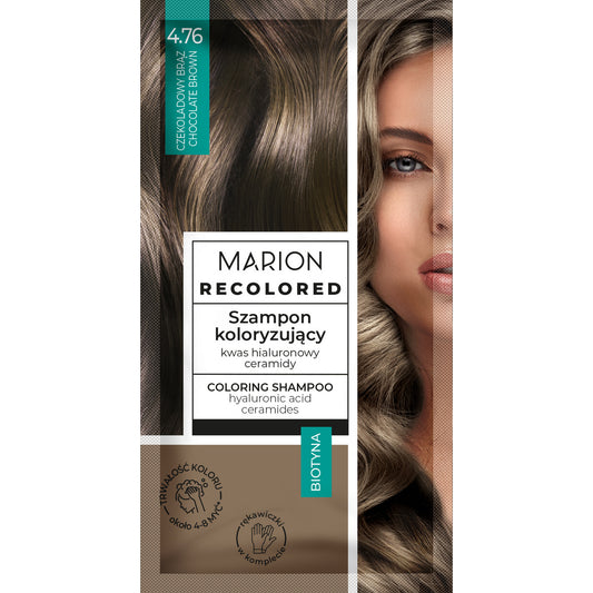 MARION Atkuriantis dažomasis šampūnas nr. 4.76 Šokoladinis rudas 35 ml