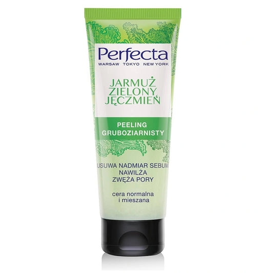 PERFECTA šiurkštus šveitiklis veidui su žaliuoju kopūstu ir žaliuoju miežiu 75 ml