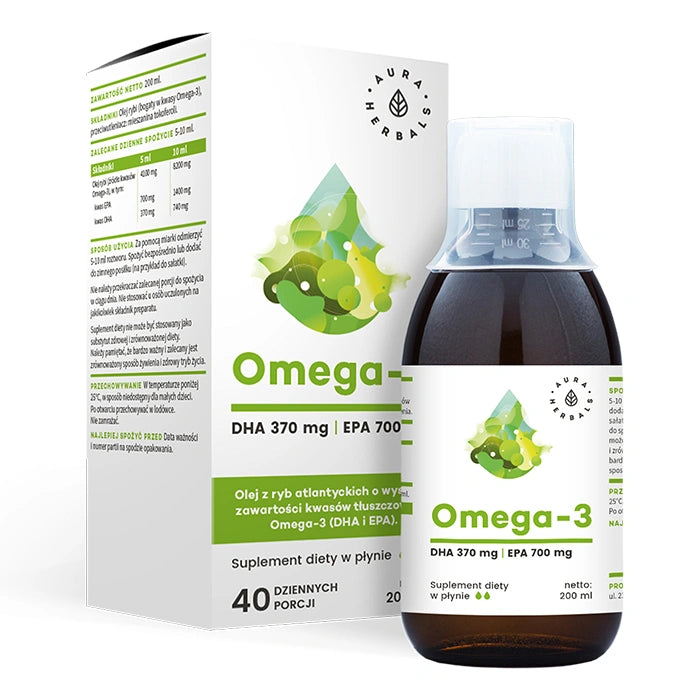 AURA HERBALS Omega-3 DHA+ EPA skystyje 200 ml