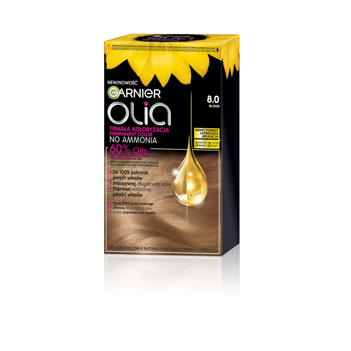 GARNIER Olia Plaukų dažai nr. 8.0 Šviesus