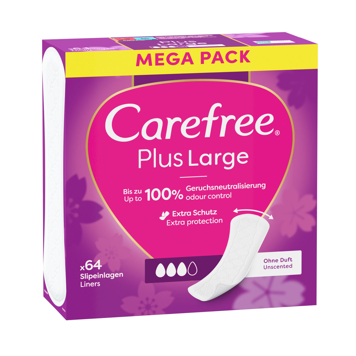CAREFREE Plus Large Higieninės kelnaitės - bekvapės 1op.-64vnt