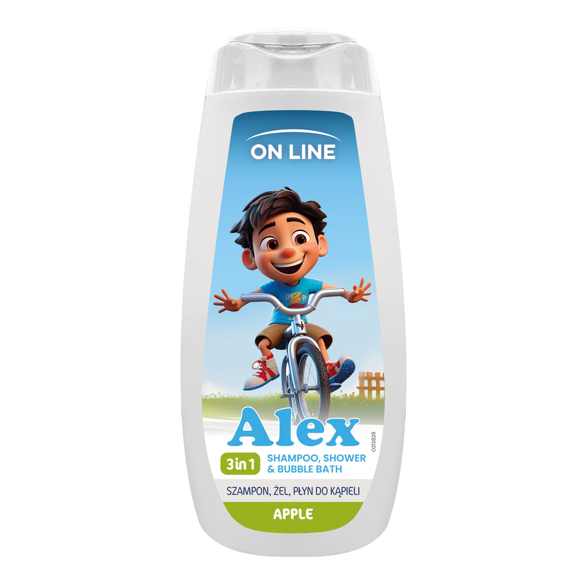 ON LINE KIDS Alex 3w1 Šampūnas, gelis, vonios skystis - Obuolių 400 ml
