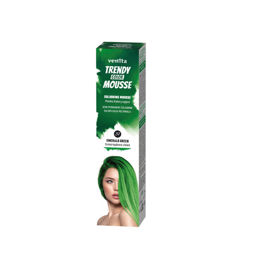 VENITA Trendy Color Mousse Plaukų spalvos putos - 37 Smaragdinė žalia 75ml
