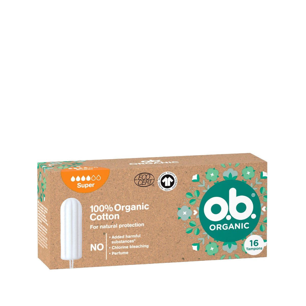 O.B. Organic Tamponai Super - 100% Medvilnė 1op.16vnt