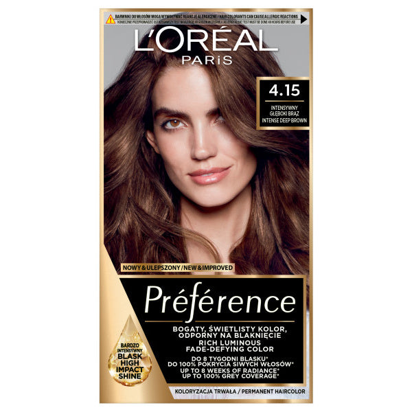 LOREAL Preference Plaukų dažai 4.15 Intensyvus Giliųjų Rudos