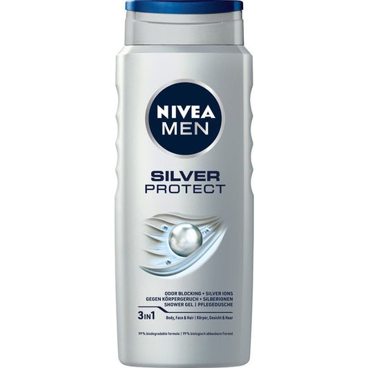 NIVEA MEN Dušo gelis 3in1 Silver Protect 500 ml