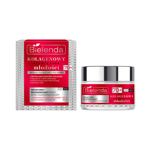 BIELENDA Kolageninis Jaunystės Stimuliatorius Infuzinis - regeneruojantis kremas nuo raukšlių 70+ 50 ml