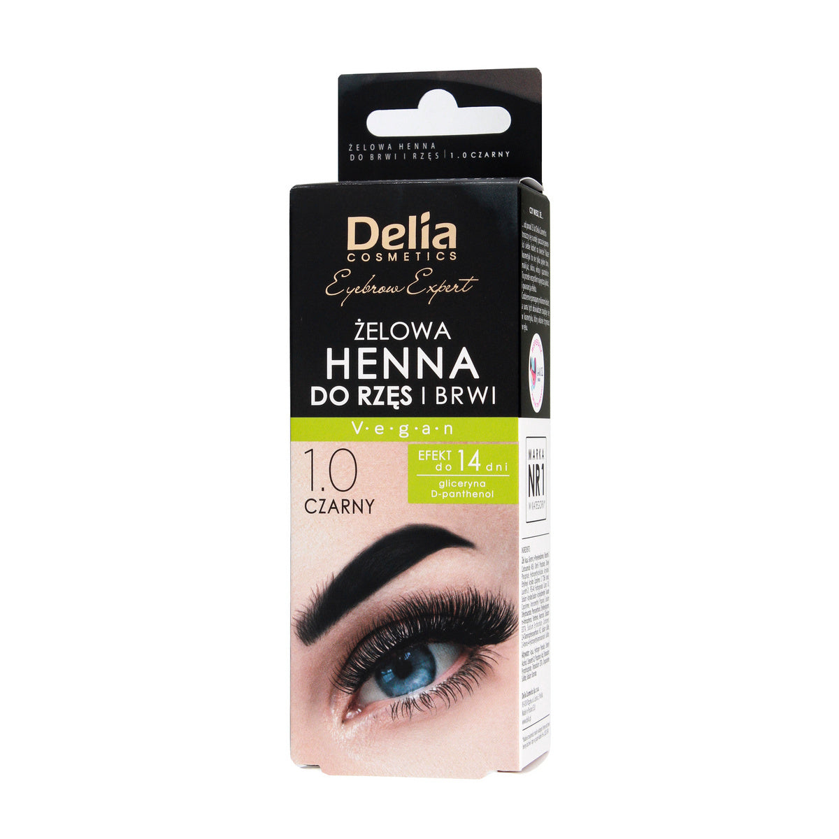 DELIA Henna gelinė antakių ir blakstienų dažai 1.0 juoda 15 ml