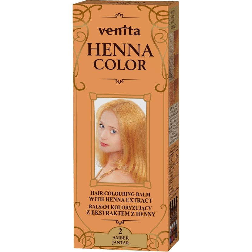 VENITA Henna Color Balsamas spalvą keičiantis su natūraliu henna ekstraktu - 2 Gintaras 1op.