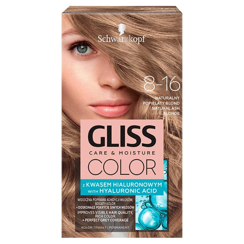 Schwarzkopf Gliss Color Kremas koloryzujący nr 8-16 Natūralus Pelenų Blondas