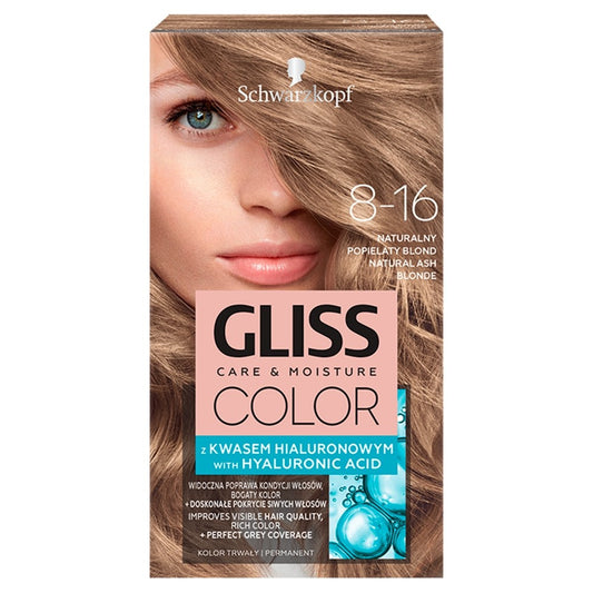Schwarzkopf Gliss Color Kremas koloryzujący nr 8-16 Natūralus Pelenų Blondas