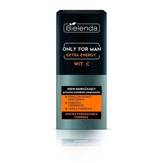 BIELENDA ONLY FOR MAN Extra Energy drėkinamasis kremas prieš nuovargio požymius 50ml