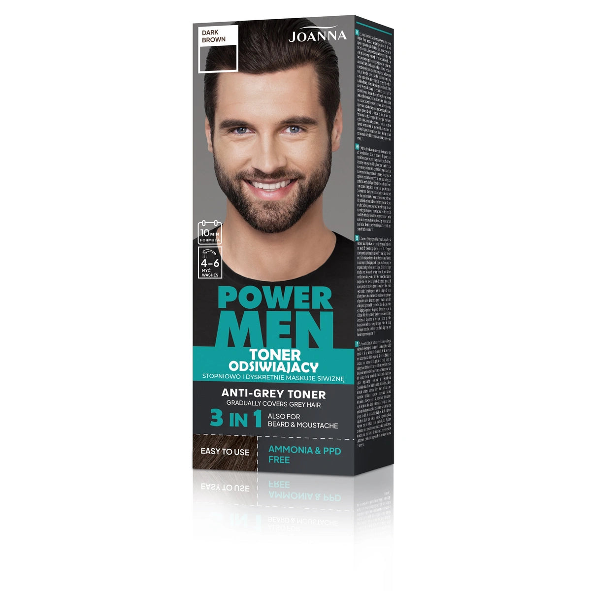 JOANNA Power Men Tonikas plaukams 02 Tamsiai rudas 80 g