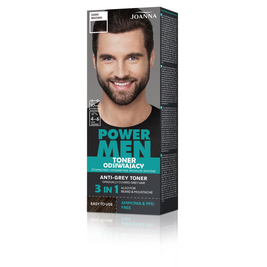 JOANNA Power Men Tonikas plaukams 02 Tamsiai rudas 80 g