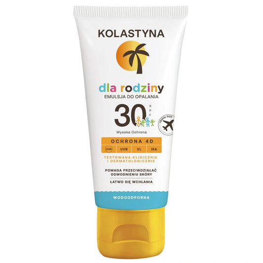 KOLASTYNA Emulsija saulės vonioms Dėl šeimos - SPF30 (kelioninis dydis) 80ml