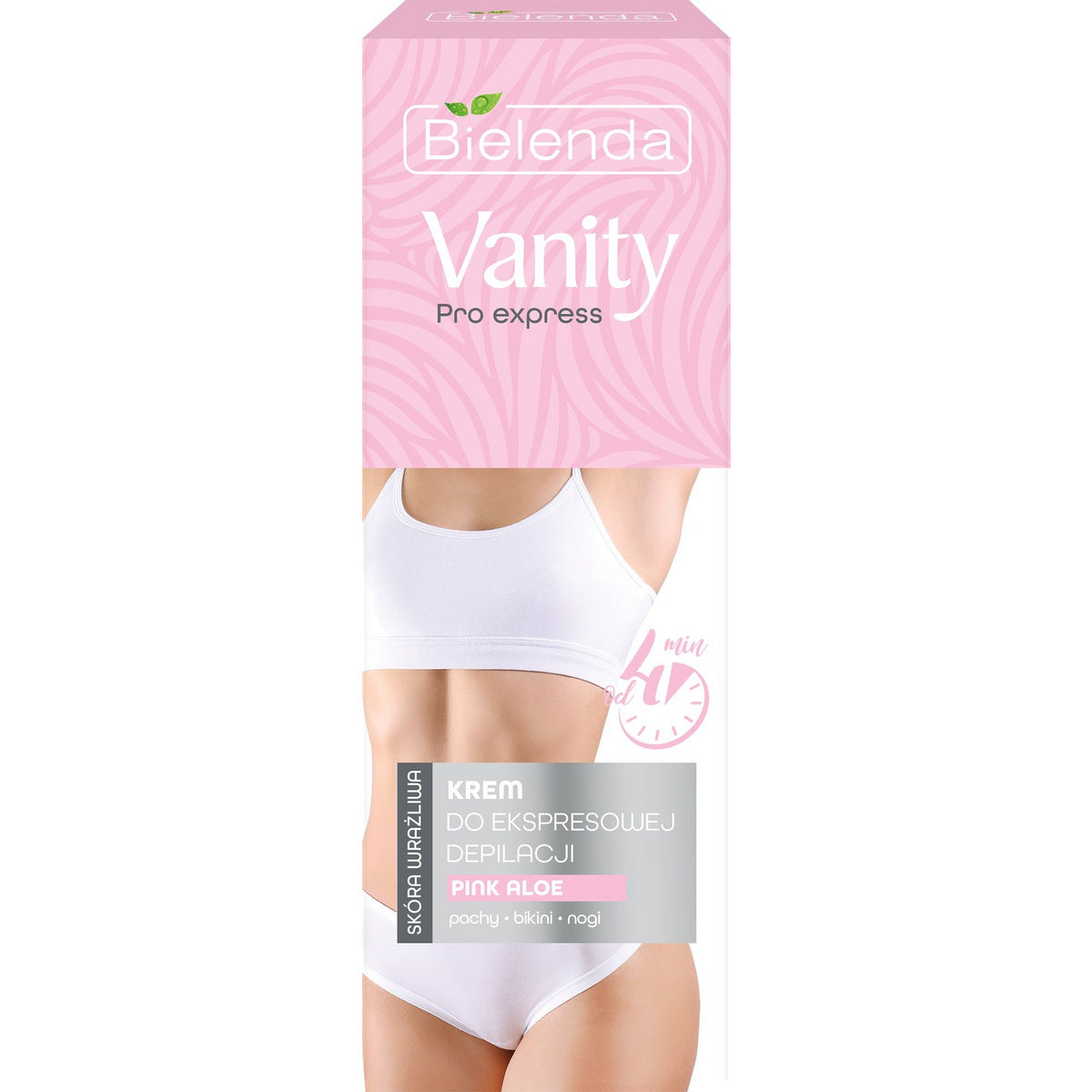 BIELENDA VANITY PRO EXPRESS Kremas greitai depiliacijai Pink Aloe - jautriai odai 75ml