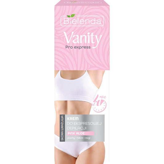 BIELENDA VANITY PRO EXPRESS Kremas greitai depiliacijai Pink Aloe - jautriai odai 75ml