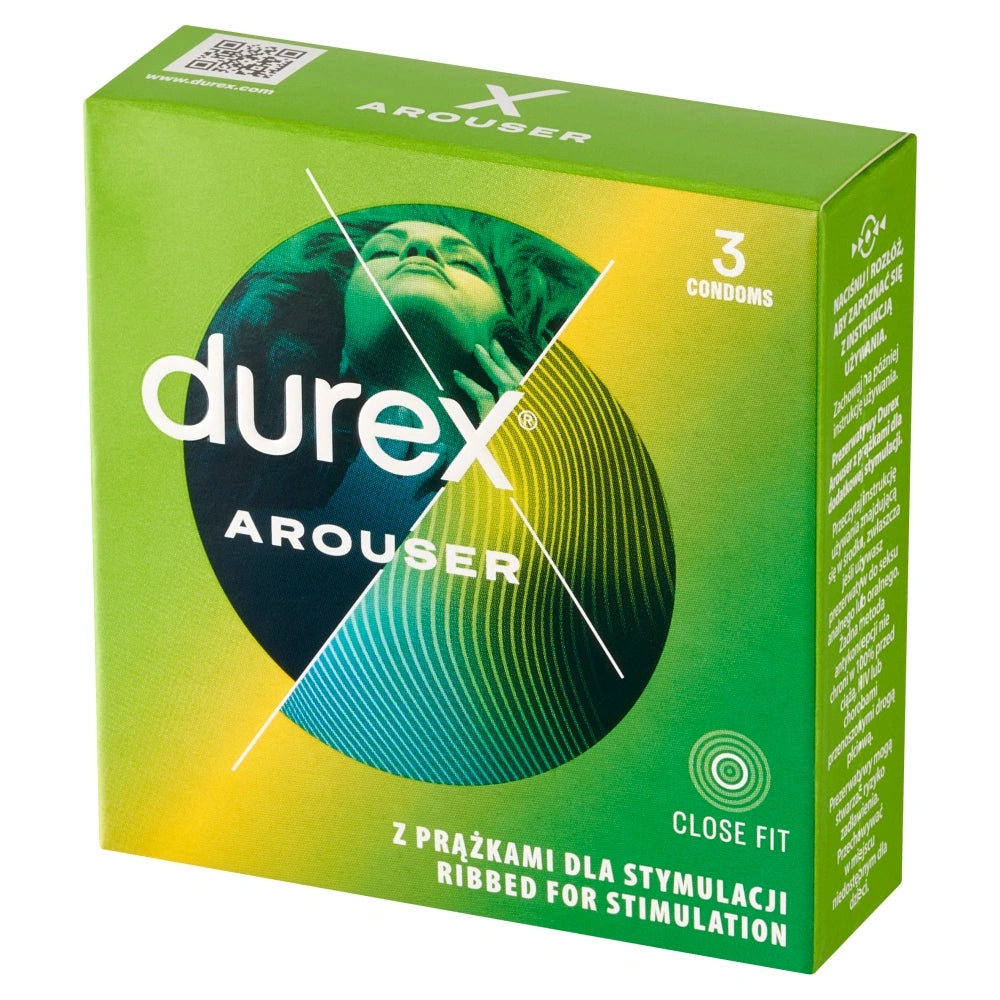 DUREX Arouser Prezervatyvai su briaunomis 1 pakuotė - 3 vnt.