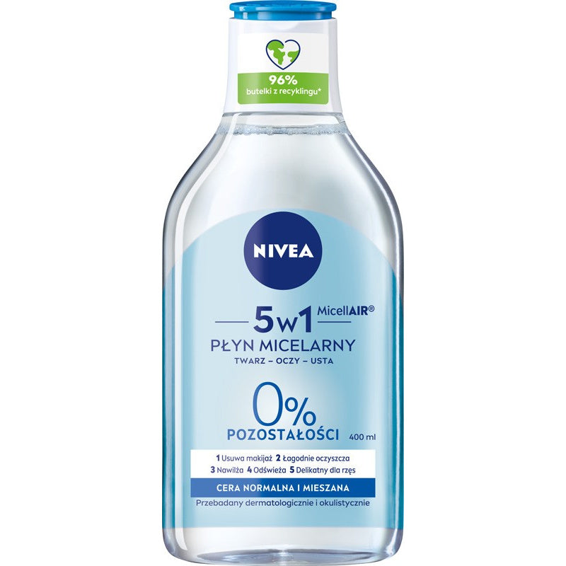 NIVEA MicellAIR Micelinis skystis makiažui nuimti 5w1 - normaliai ir mišriai odai 400 ml