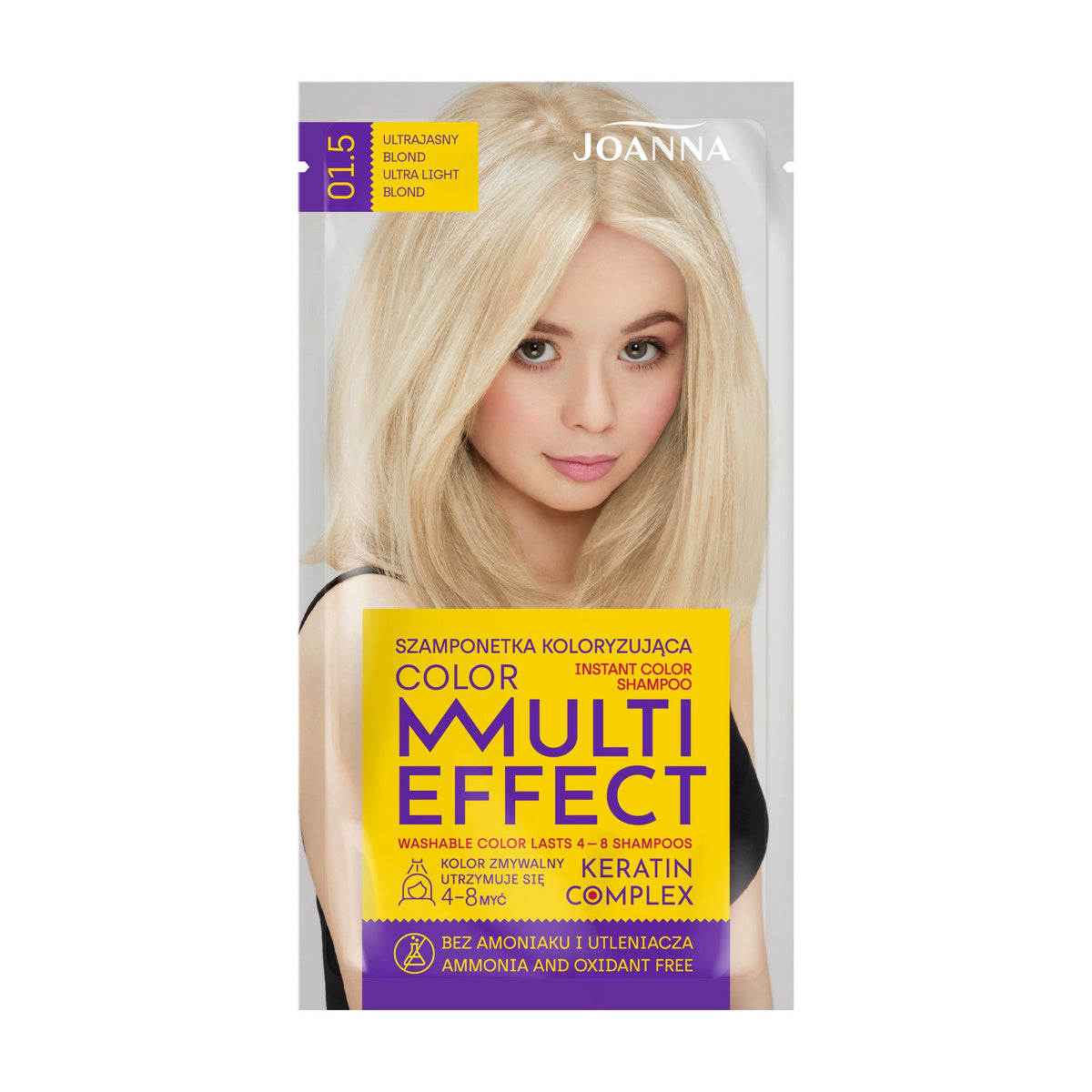 JOANNA Multi Effect Color Spalvą keičiantis šampūnas nr. 01.5 Ultrajasny blond 35 g
