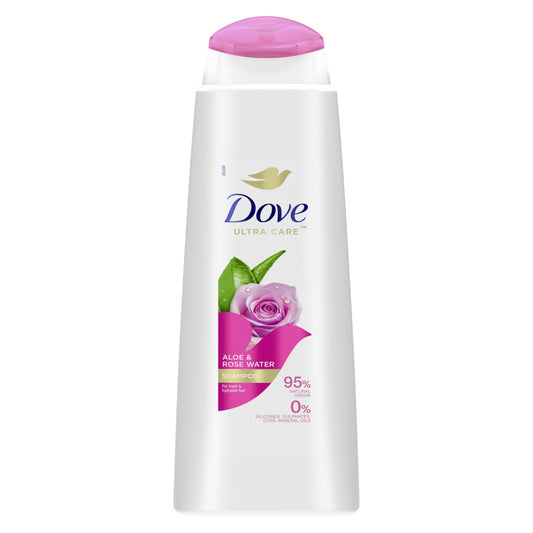 DOVE Ultra Care Gaivinamasis šampūnas plaukams su alaviju ir rožių vandeniu 400 ml